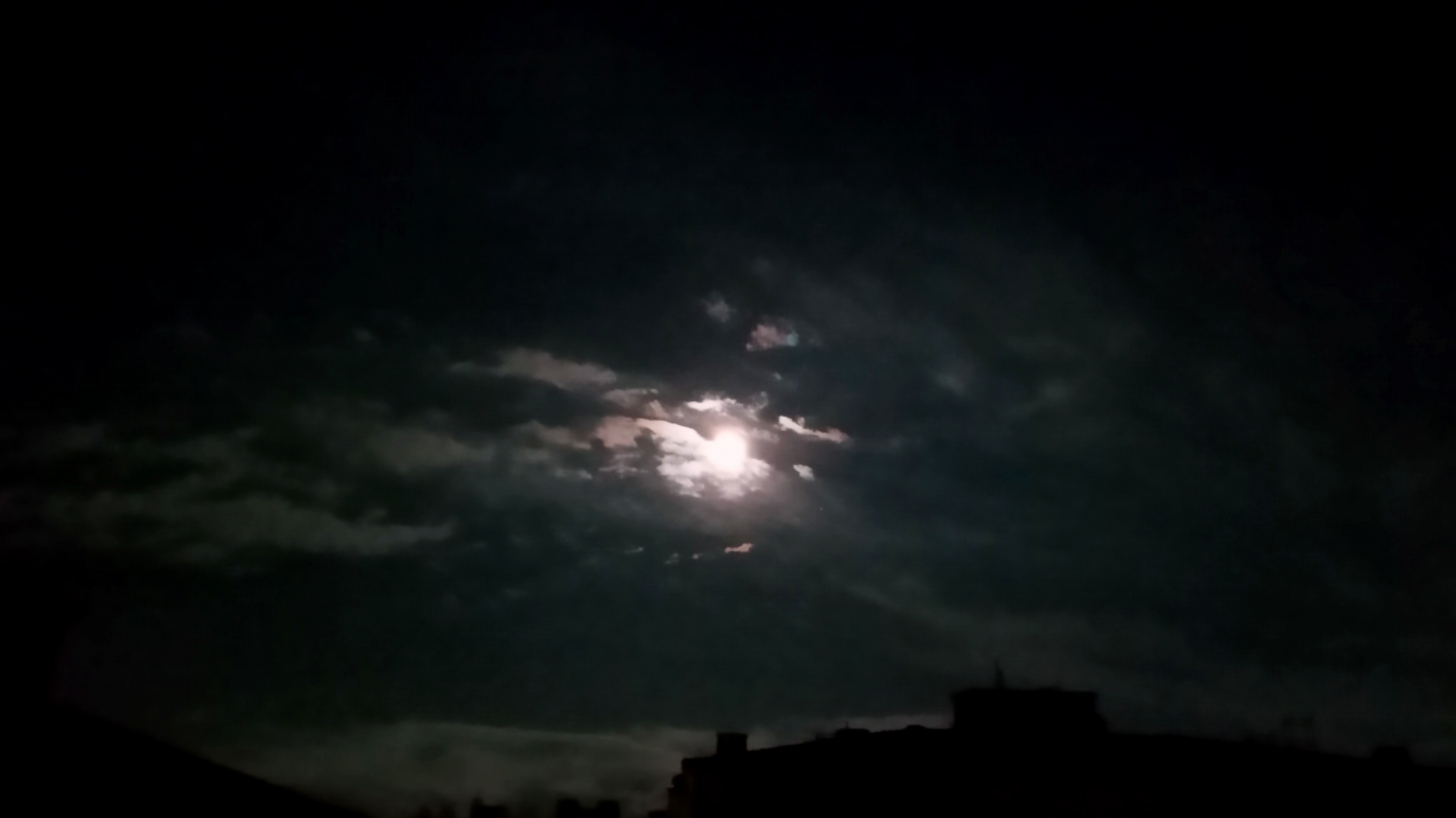 full moon in dark sky