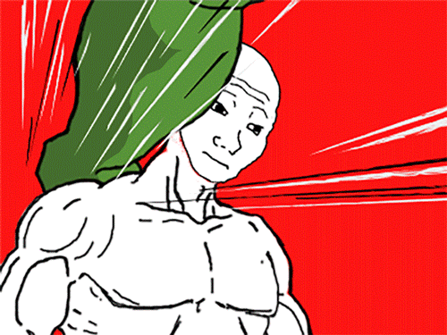 wojak fighting against pepe the frog gif